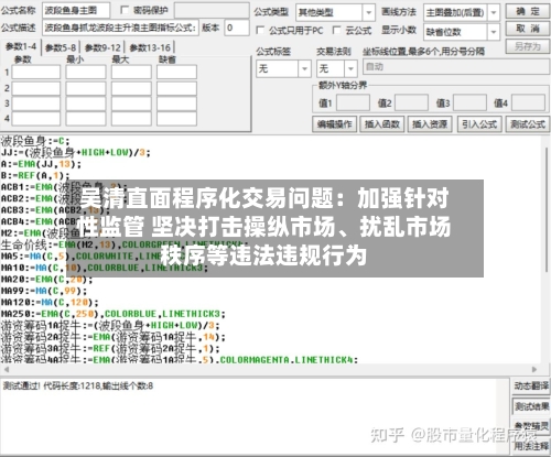 吴清直面程序化交易问题：加强针对性监管 坚决打击操纵市场、扰乱市场秩序等违法违规行为-第2张图片