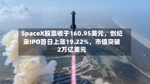 SpaceX股票收于160.95美元，创纪录IPO首日上涨19.22%，市值突破2万亿美元-第2张图片