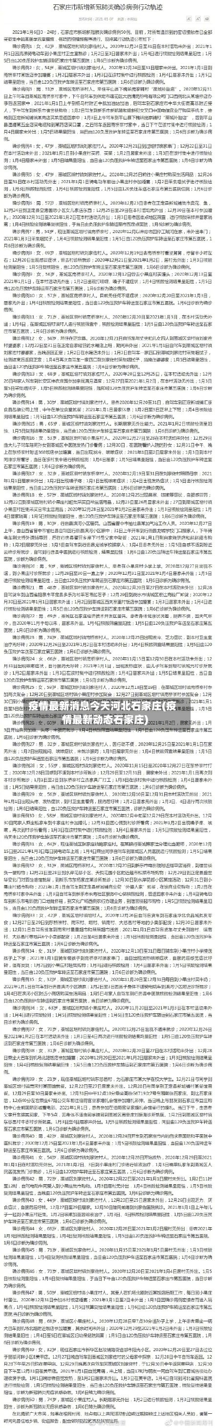 疫情最新消息今天河北石家庄(疫情最新动态石家庄)